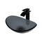 Novatto Clear Grey Slipper Glass Vessel Sink and Faucet Set in Matte Black NSFC-324G136MB - alternate 1